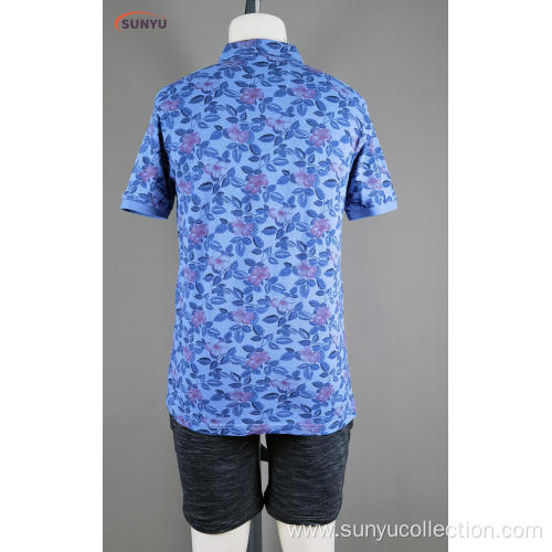 Men's printed short sleeve polo t-shirt
